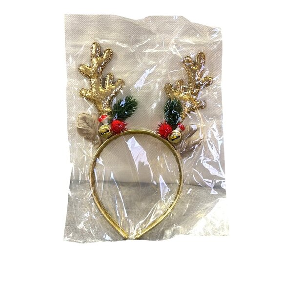 Festive Reindeer Antler Headband – NEW – Holiday Christmas Costume Accessory - Picture 3 of 8